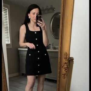 JCrew Black Sophia Sleeveless Dress with Jewel Buttons